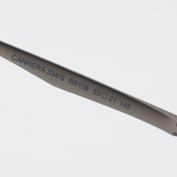 CARRERA 334/S 0R81 08 Sunglasses Ruthenium Geometric Frame, Blue Lenses - Picture 7 of 12